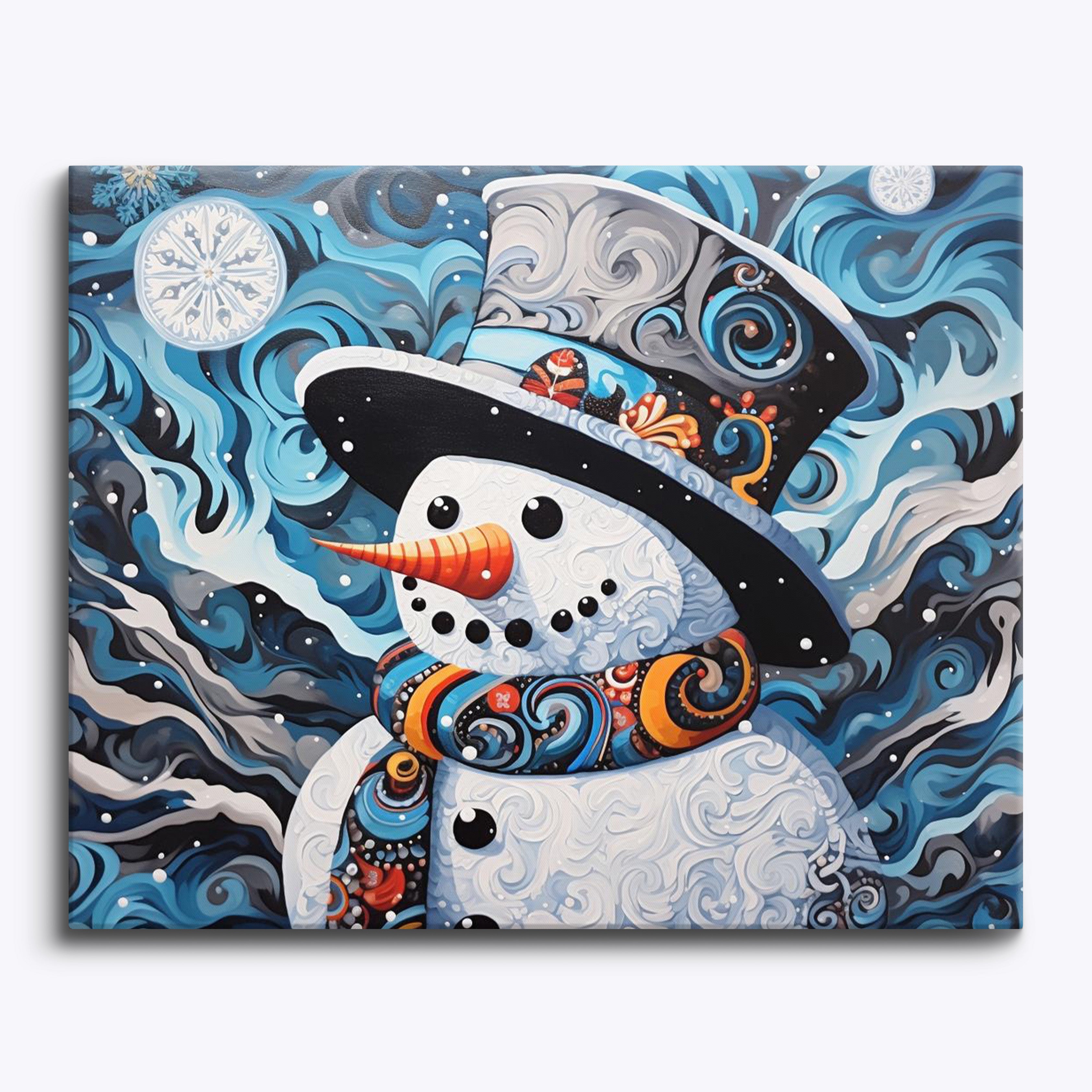 Abstract Snowman No Frame