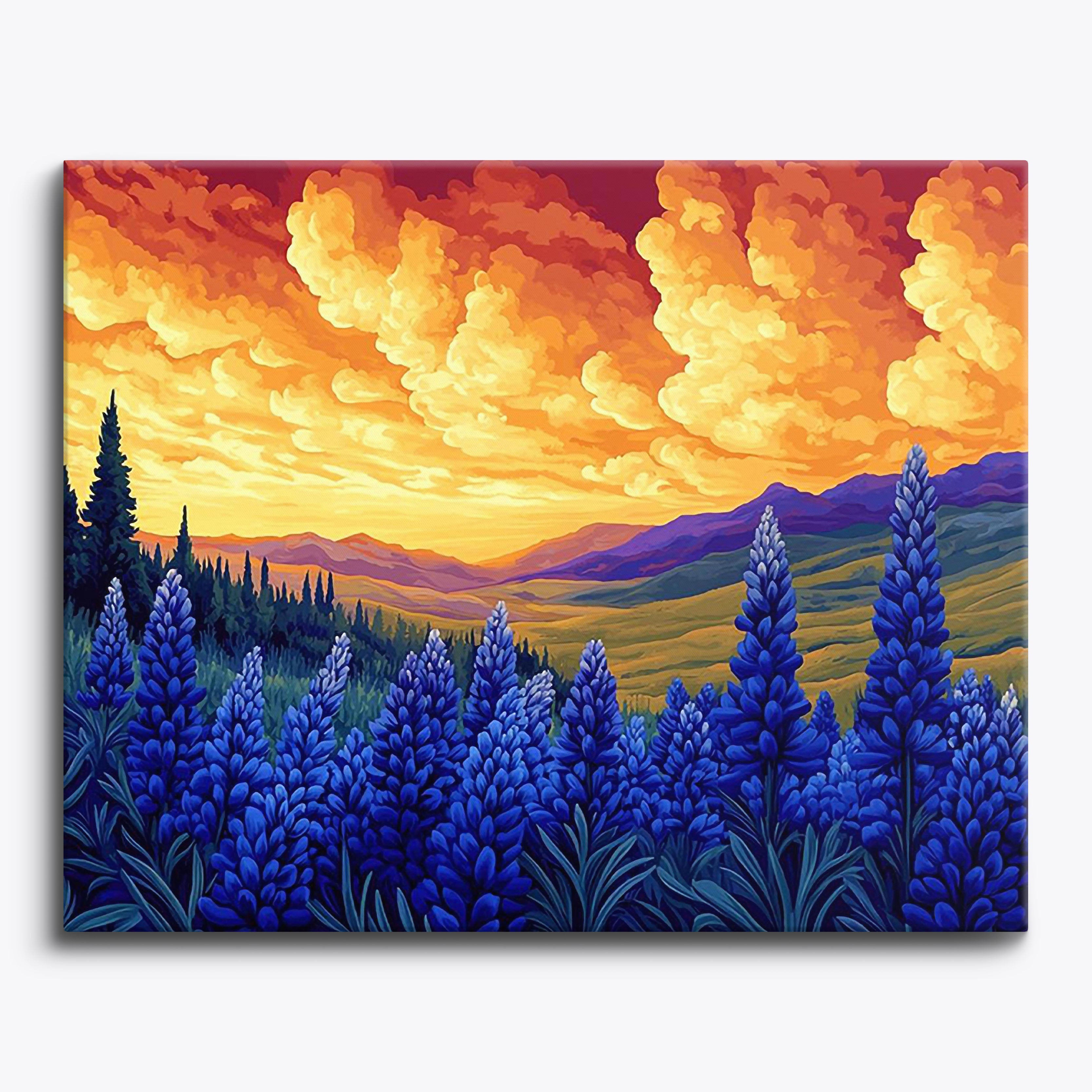 Cloudy Lupines No Frame / Regular (15.75"x19.7"/40x50cm) / 24 colors