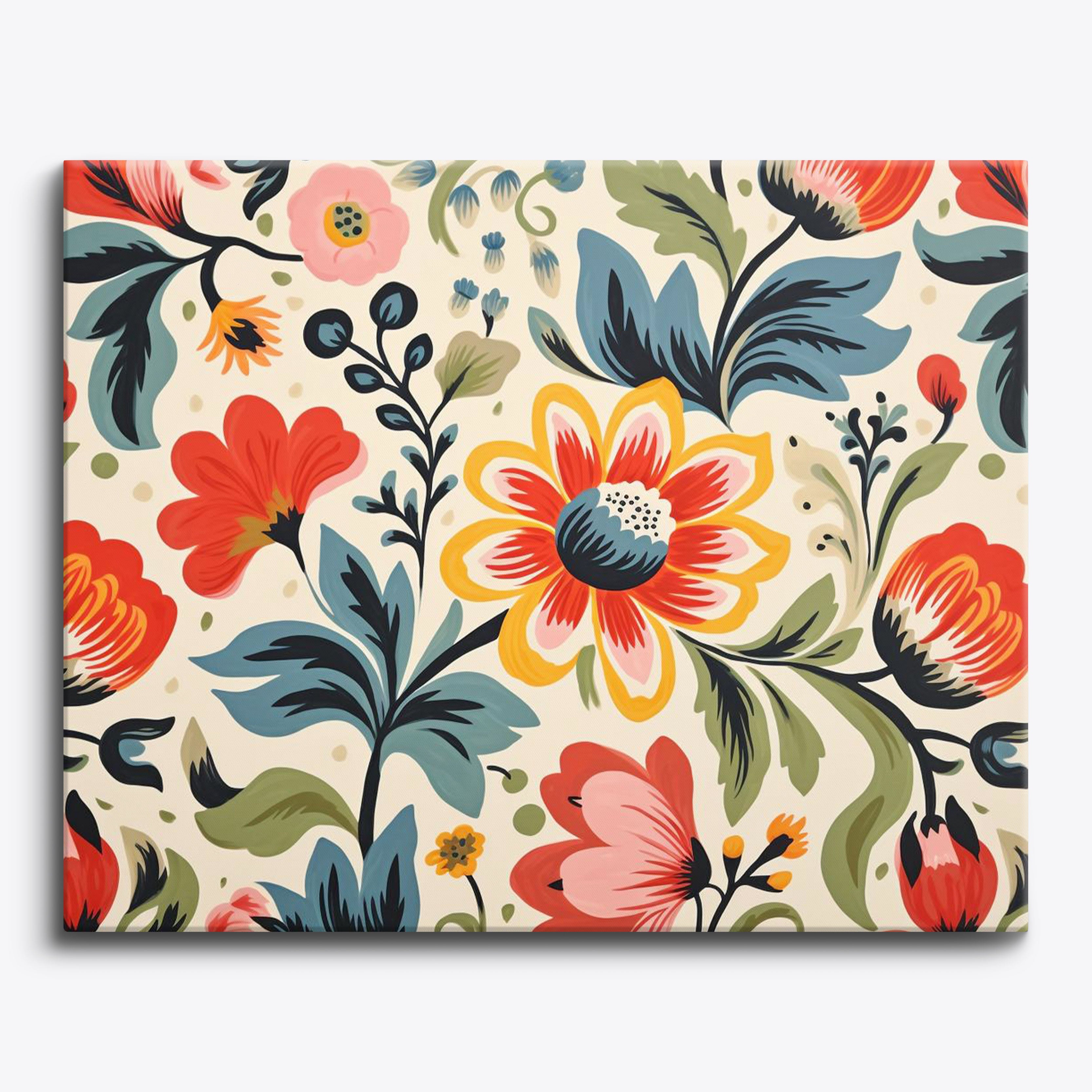 Folk Floral No Frame / 24 colors