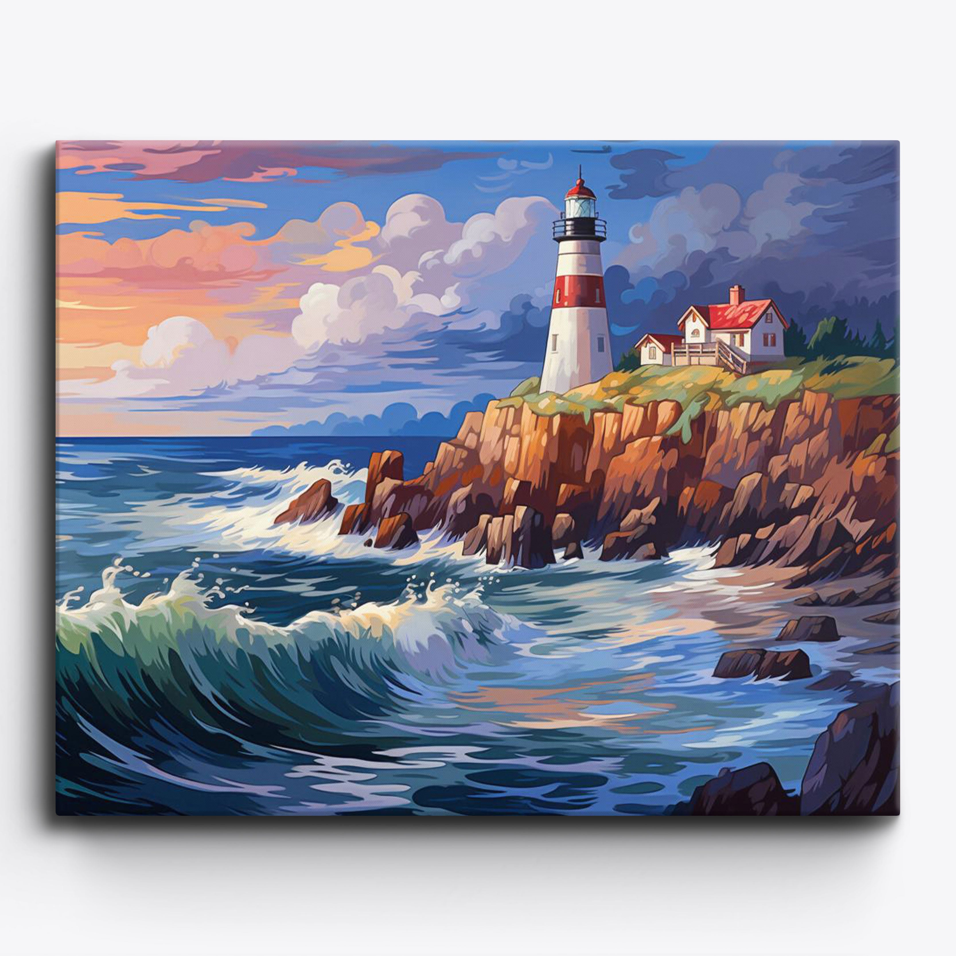 Lighthouse In Gouache No Frame