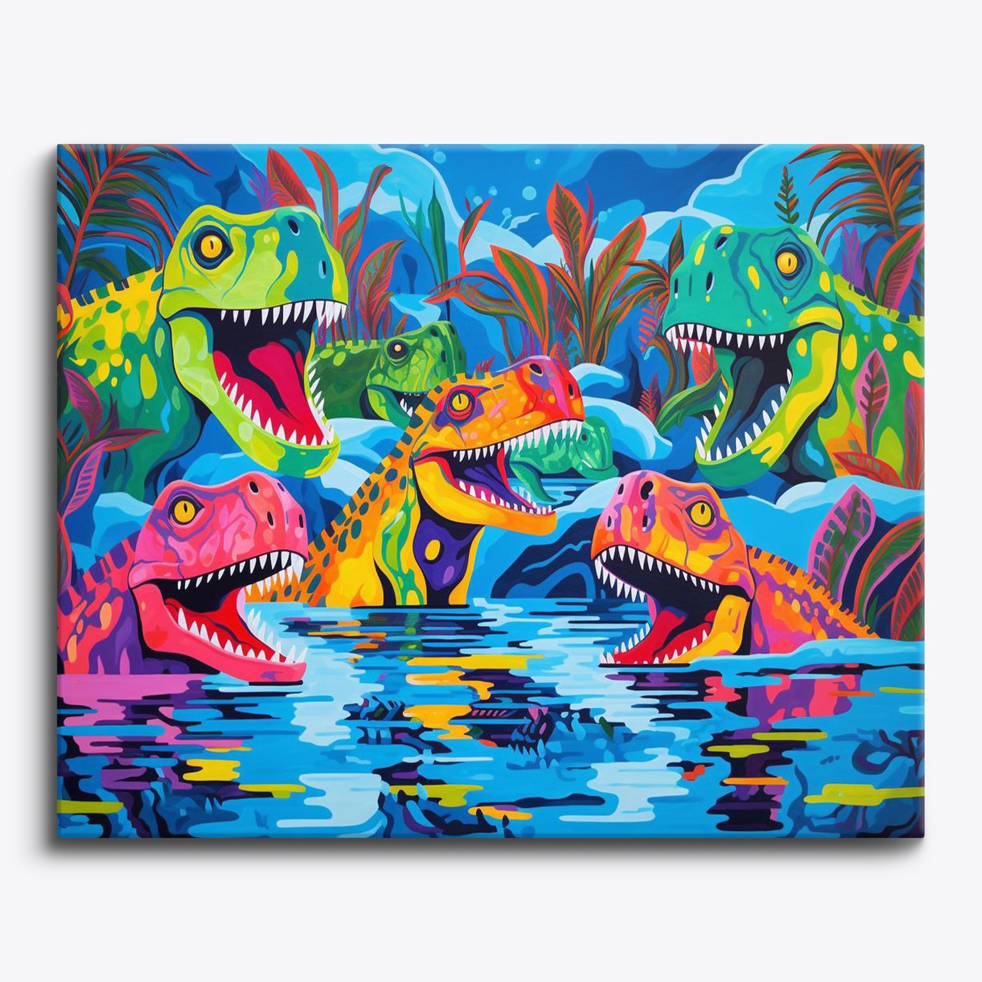 Neon Dino Dance No Frame / 24 colors