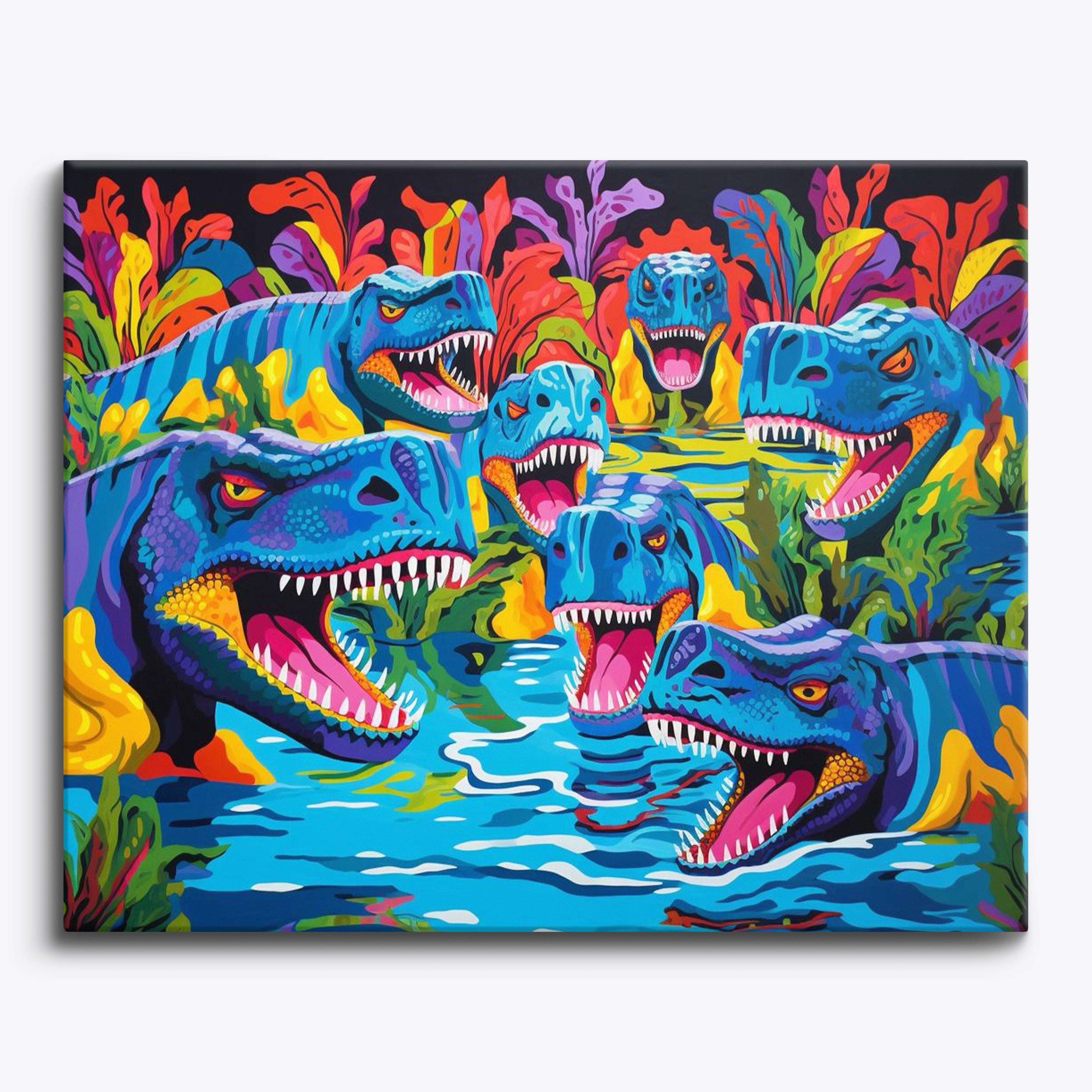 Neon Dino Lake No Frame / 24 colors