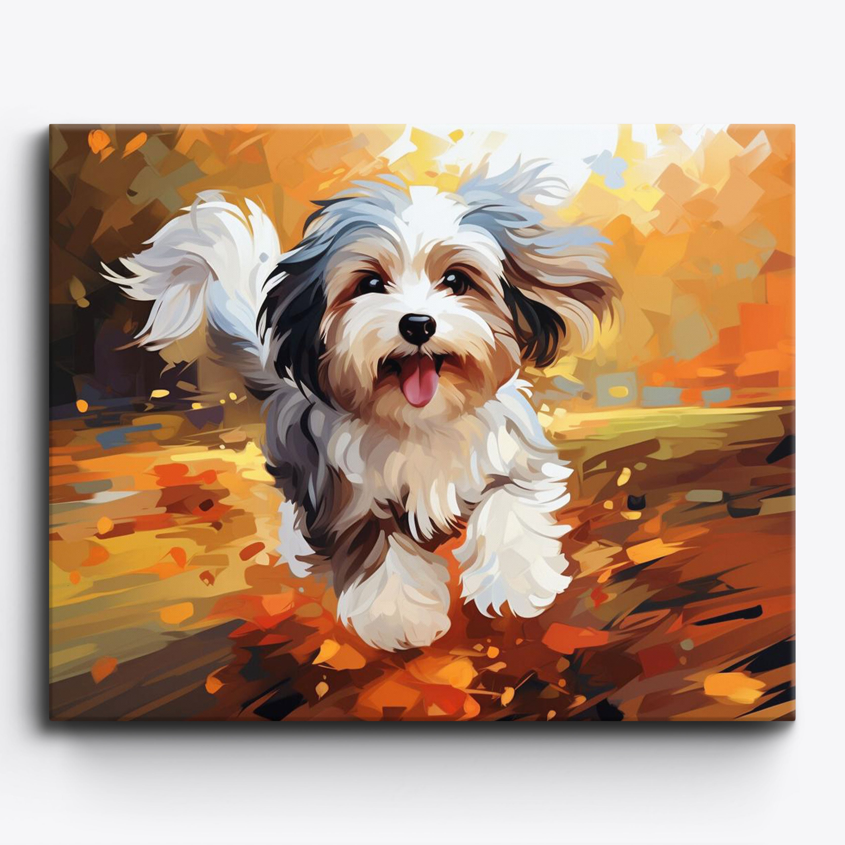 Prancing Havanese Amidst Sunlight No Frame