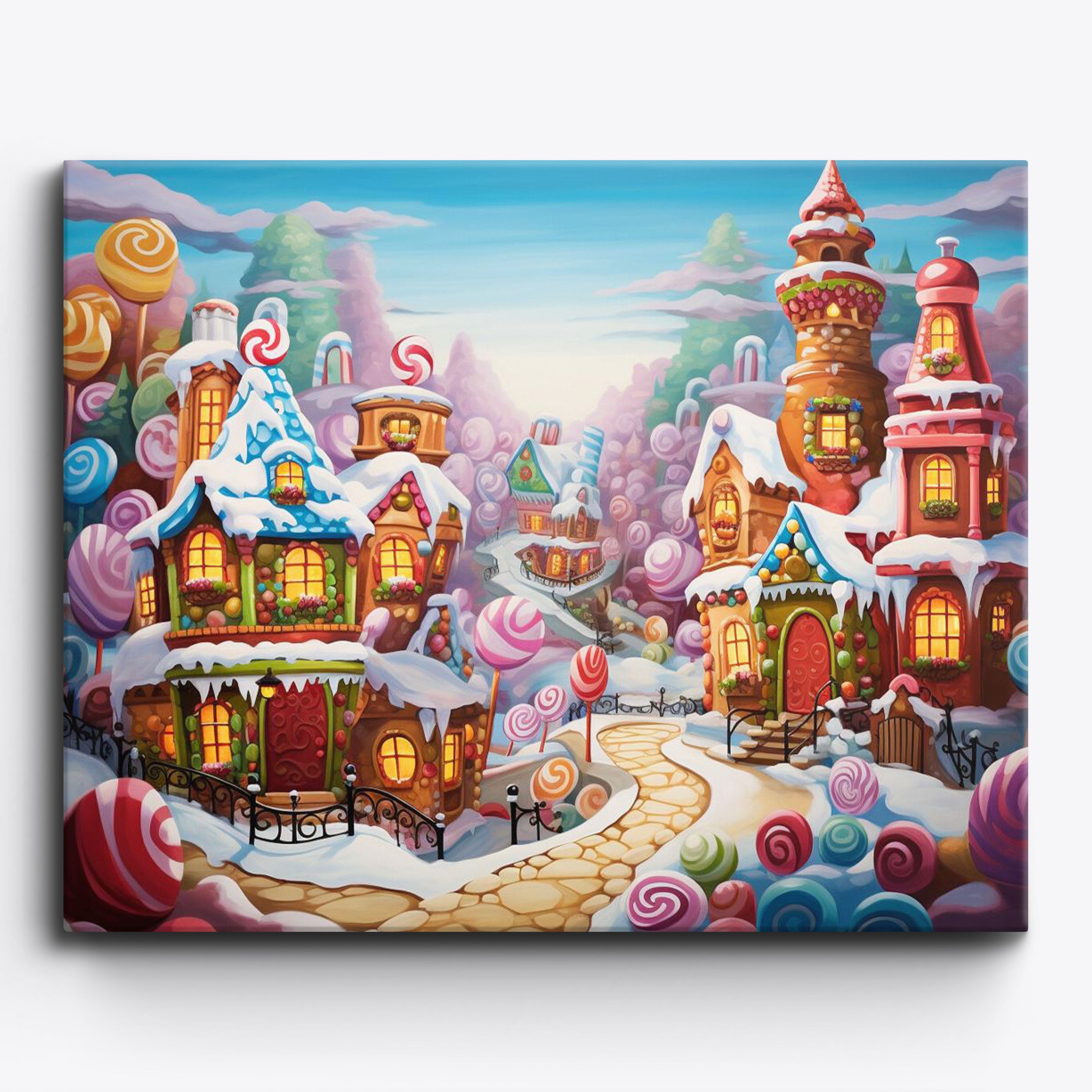 Snowy Village Delight No Frame