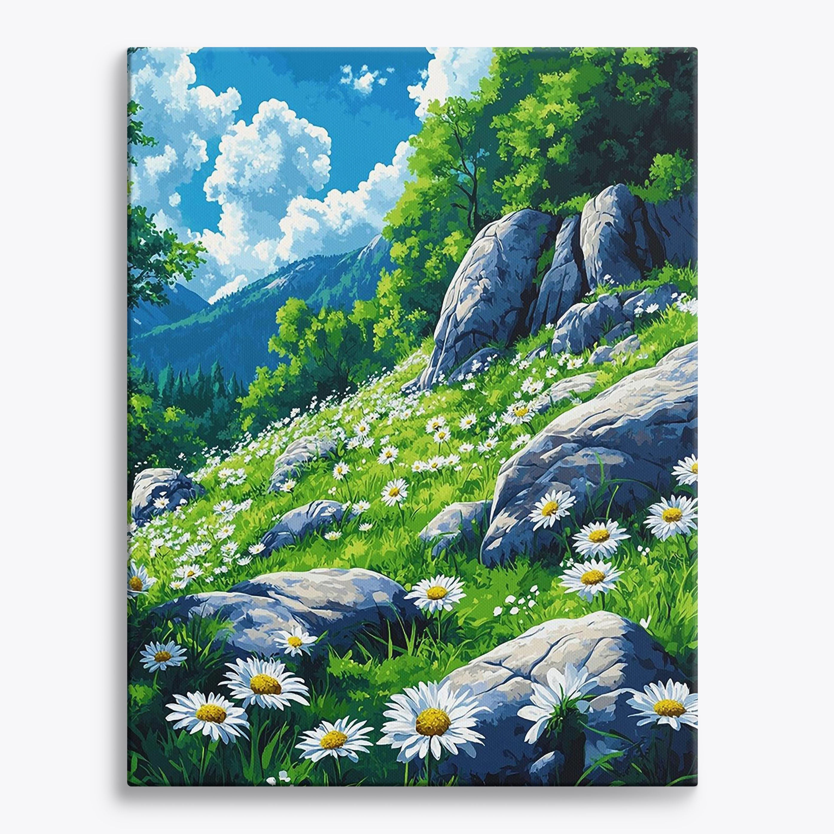 Swaying Daisies No Frame / Regular (19.7"x15.75"/50x40cm) / 24 colors