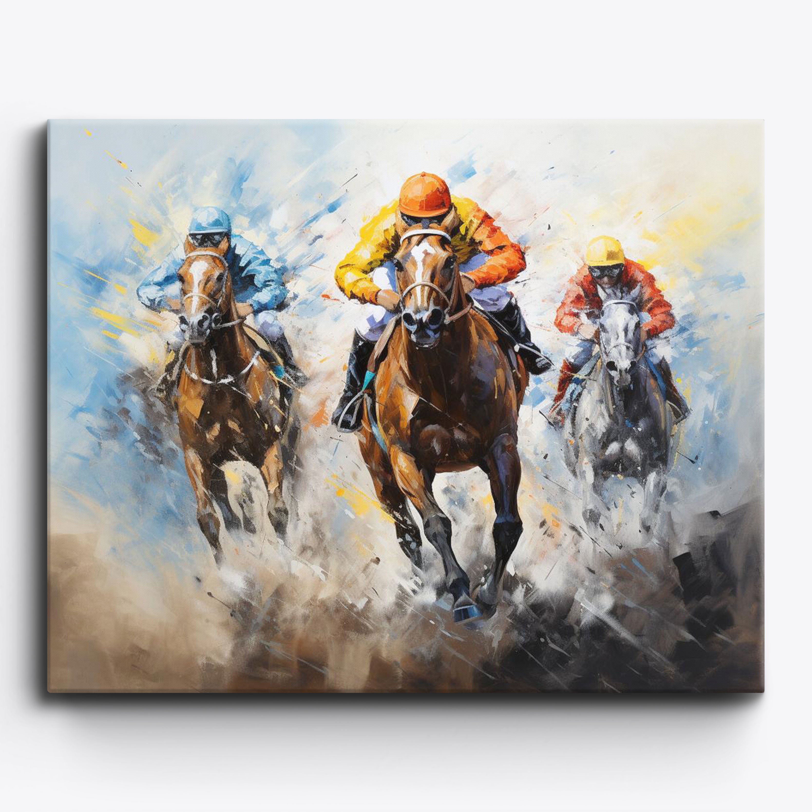 Vivid Horses Racing No Frame