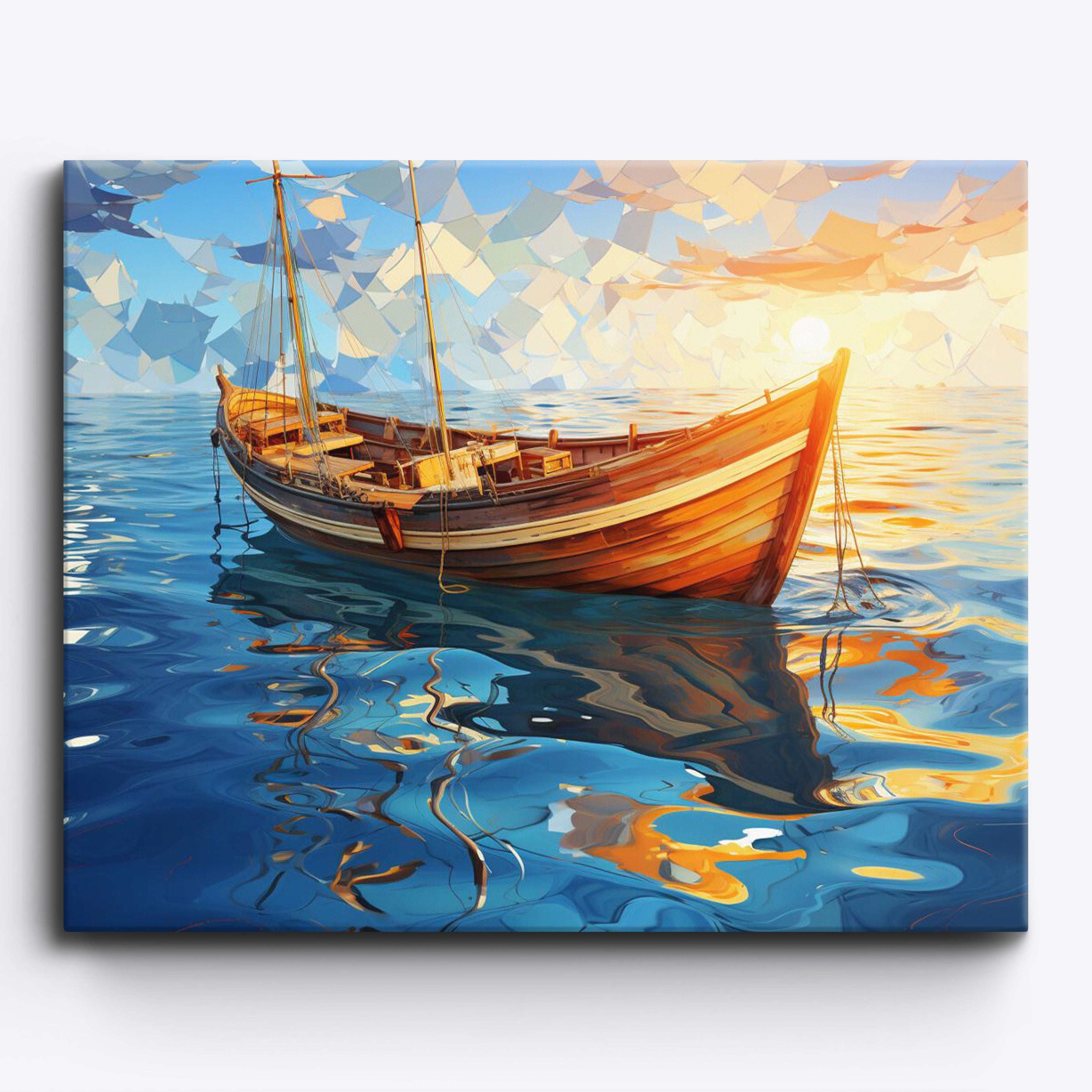 Whimsical Ocean Rowboat No Frame