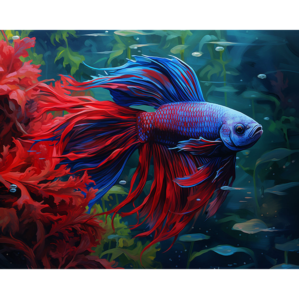 Blue Beta Fish No 4