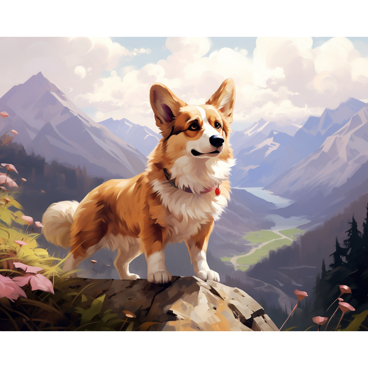 Herding Hues Corgi In Canvas