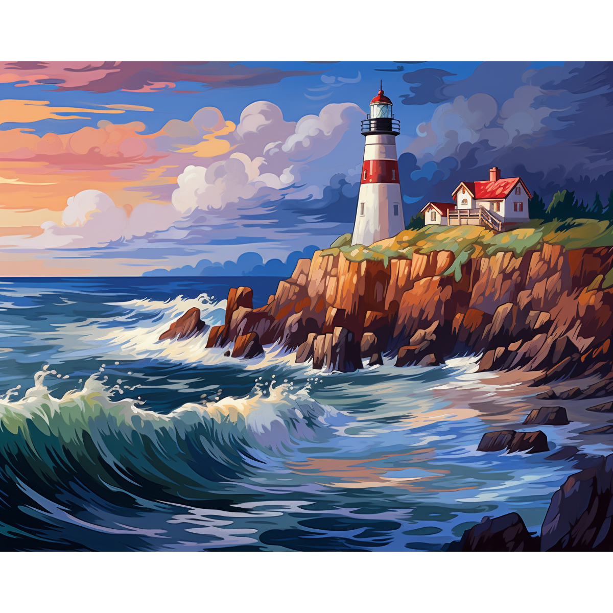 Lighthouse In Gouache