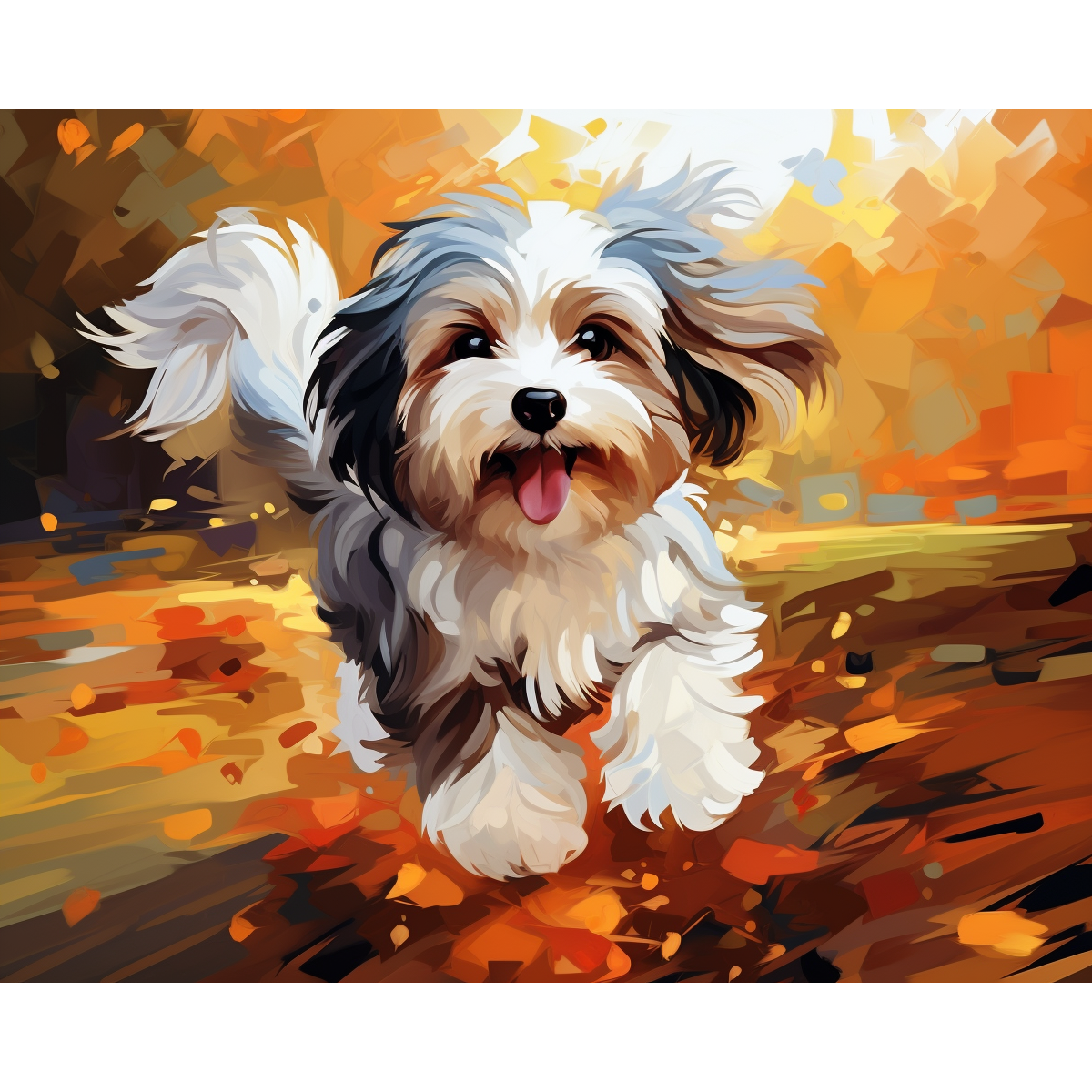 Prancing Havanese Amidst Sunlight