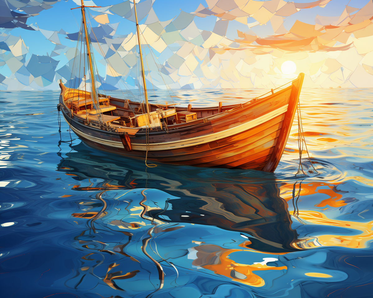 Whimsical Ocean Rowboat